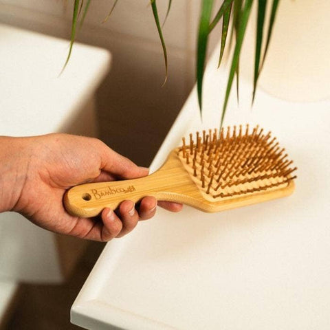 Bamboo Paddle Hairbrush - Square - Bamboo Switch