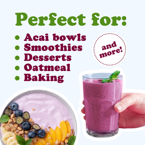 Organic Acai Berry Powder –Non-GMO, Kosher, Raw, Freeze-Dried: 0.25 Pound - Food To Live
