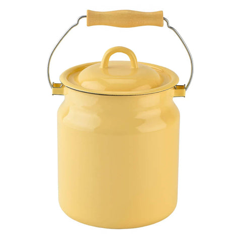 3.3L Cream Vintage Enamel Milk Can with Lid - STP