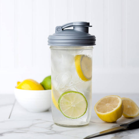 Mason Jars Lid POUR Carry Loop - Black / Wide Mouth - reCAP Mason Jars