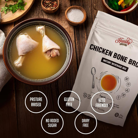 Chicken Bone Broth Powder, 16 oz - Hearthy Foods