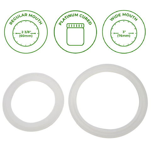 Wide Mouth Sealing Ring for Jars, Platinum Cured, Leak Proof Silicone - Mason Jar Lifestyle