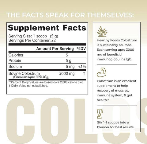 Grass Fed Colostrum Powder, 4 oz - Hearthy Foods