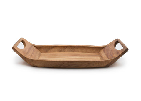 Ironwood Norwegian Saddle Serving Tray, Acacia, 18"x 9"x 3" - Fox Run Brands
