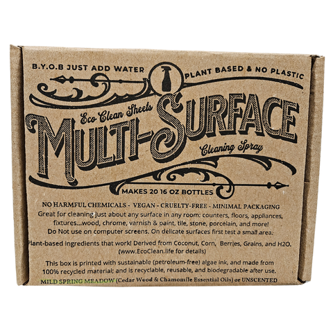 Multi-Surface Cleaner Sheets - Makes 20 bottles - Symbiotic Products LLC