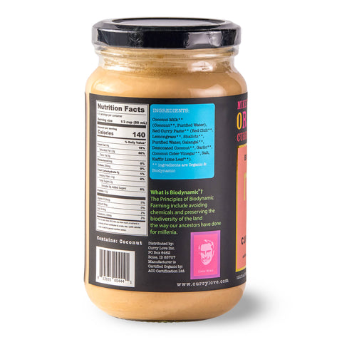 Red Thai Curry Sauce, 12.2 fl oz, Biodynamic & Organic - Mike's Organic Curry Love