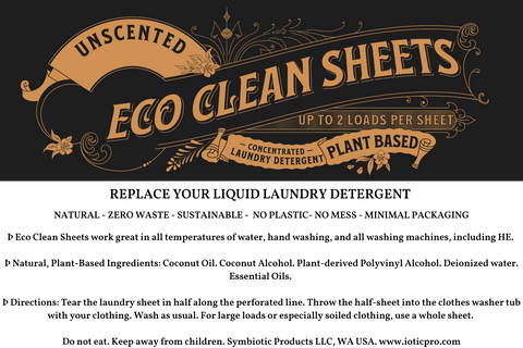 Laundry Detergent Sheets, 100 Sheets - Symbiotic Products LLC