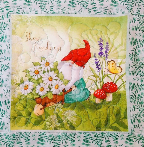 Gnome Potholders: Stay Grateful - Red Mitten