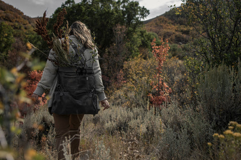Harvesting & Gathering Bag- Waxed Canvas: Slate Gray - Barebones