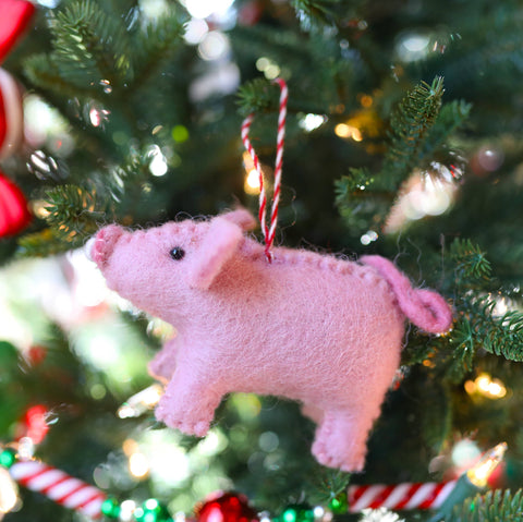 Pig Felt Wool Christmas Ornament - Ornaments 4 Orphans