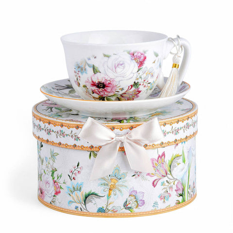 Dream Garden Bone China Cup and Saucer Set, in Gift Box
