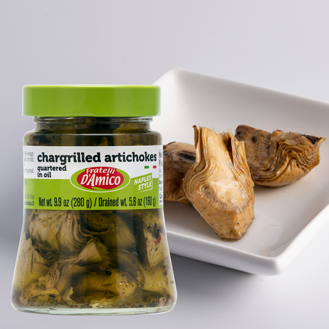 Fratelli D'Amico Chargrilled Artichokes Quartered, 9.9oz - Wholesale Italian Food