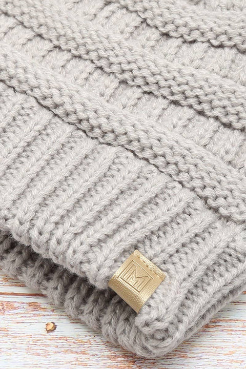 Off White Kids Winter Beanie Hat with Double Pom Pom - Kids - One Size - Fashion City
