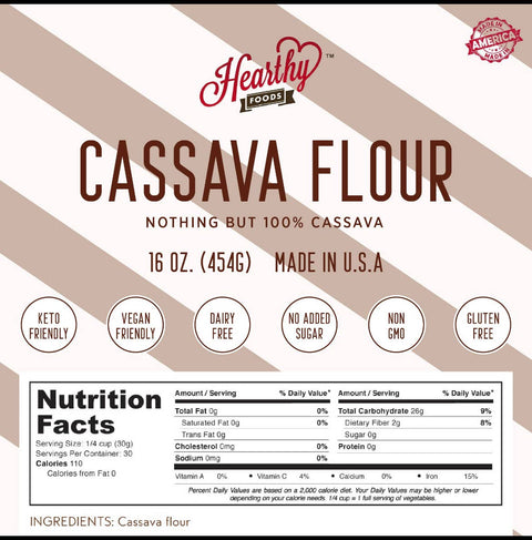 Cassava Flour, 1 lb - Hearthy Foods