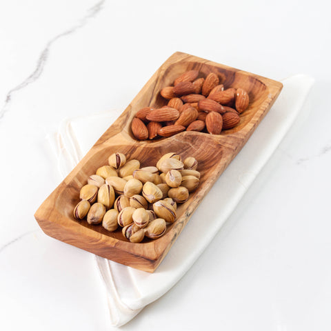 Olive Wood Divided Serving Platter, 9" - ArtisRaw