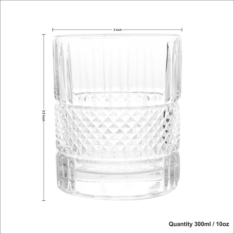 Old Fashioned Vintage Whiskey Glass, 10oz (Set of 4) - Lemonsoda