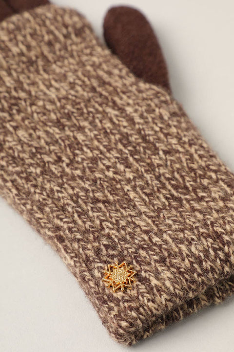Grey Winter Wool Blend Double Layer Knitted Gloves: One Size - Fashion City