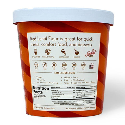 Red Lentil Flour, 1 lb, gluten free - Hearthy Foods
