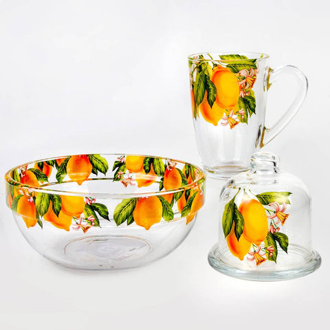 Juicy Lemons Serving Bowl, 27 fl oz, Glass