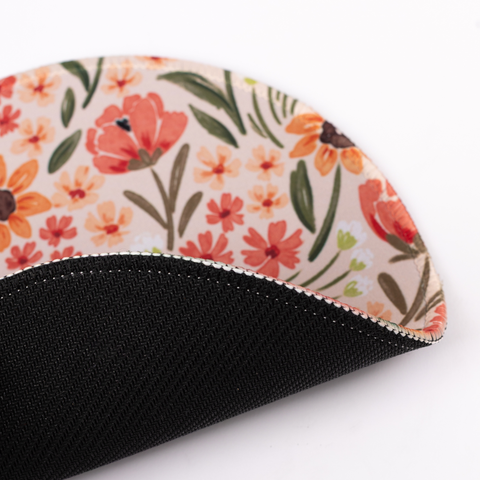 Sunny Poppies Mousepad, 8.5" diameter - Elyse Breanne Design