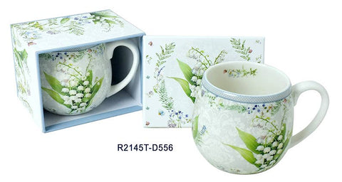 Lily of the Valley Bone China Big Belly Mug,16.23 fl oz, in Gift Box