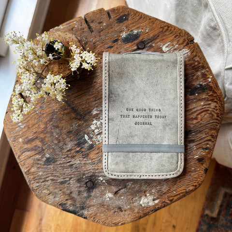 One Good Thing Leather Journal, 6"x4" Stone - Sugarboo & Co