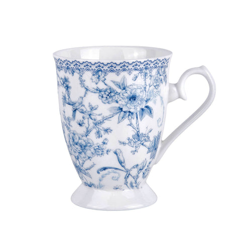 Blue Flowers China Tea/Coffee Mug, Set of 2, in Gift Box