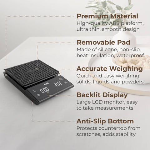 Digital Food Scale Stainless Steel with Tare Feature - Kaffe