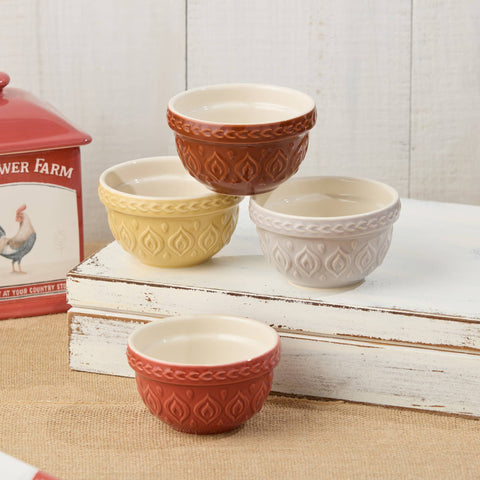 Vintage Farm Stoneware Prep Bowls, Set of 4, 4.5", 10 oz - Certified International