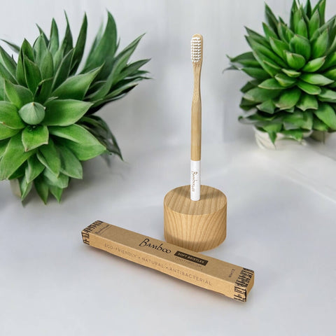 Adult Bamboo Toothbrush, White - Bamboo Switch
