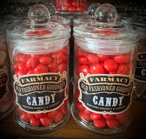Red Hots in Apothecary Jar - Montana Farmacy