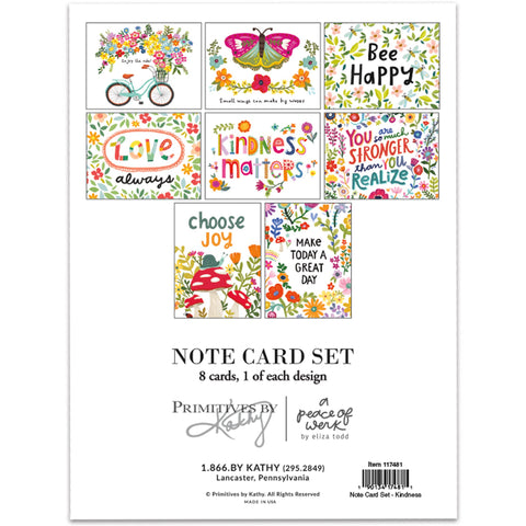 Kindness Note Cards, Set of 8 - Primitives by Kathy