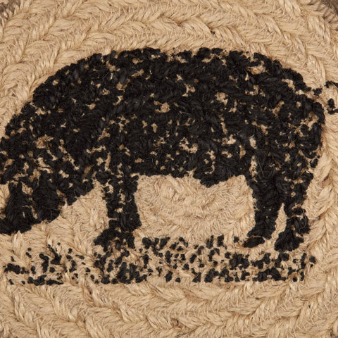 Sawyer Mill Charcoal Pig Jute Trivet, 8 in - VHC Brands