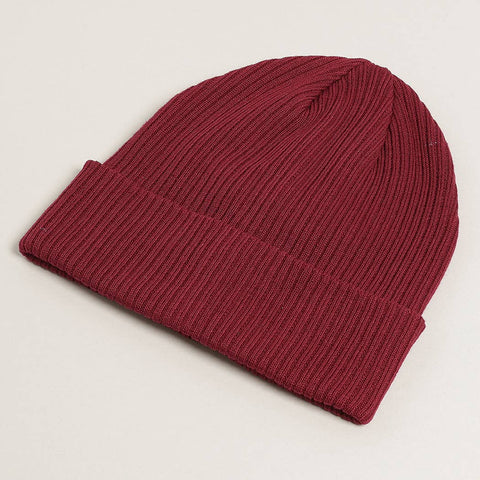 Dark Brown Unisex Cotton Knitted Beanies: One Size - Fashion City