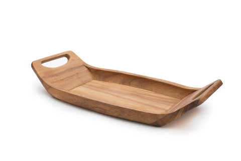 Ironwood Norwegian Saddle Serving Tray, Acacia, 18"x 9"x 3" - Fox Run Brands