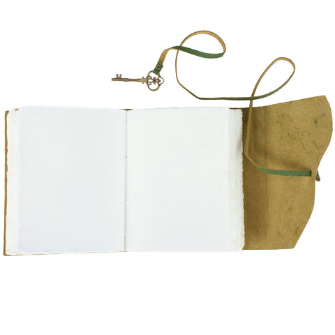 Floral Green Leather Journal - Primitives by Kathy