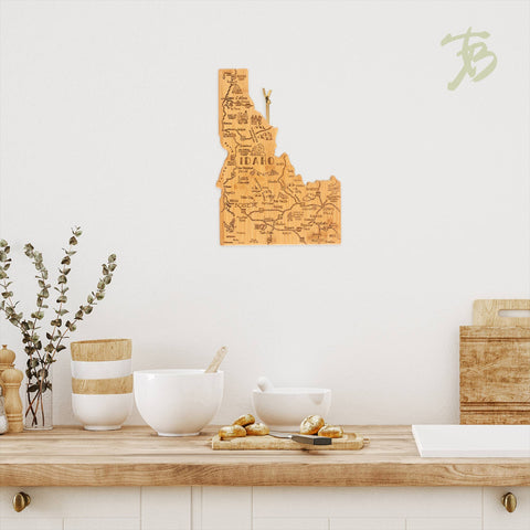 Destination Idaho State-Shaped Serving & Cutting Board - Totally Bamboo