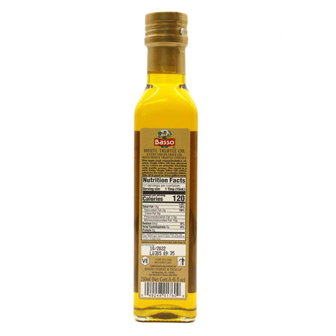 Basso White Truffle Extra Virgin Olive Oil, 8.5oz - Wholesale Italian Food