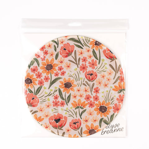 Sunny Poppies Mousepad, 8.5" diameter - Elyse Breanne Design