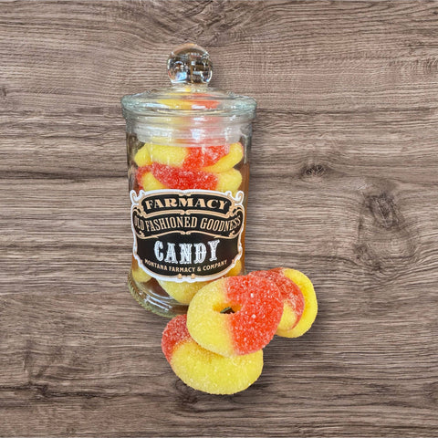 Peach Rings in Apothecary Jar - Montana Farmacy