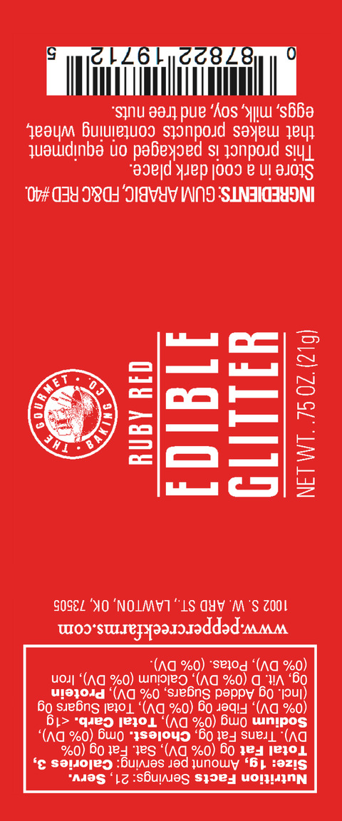 Ruby Red Edible Glitter, 0.75 oz - Pepper Creek Farms