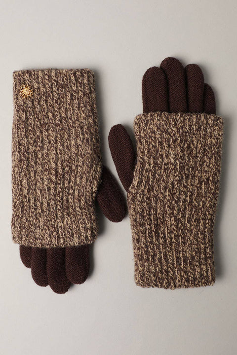 Grey Winter Wool Blend Double Layer Knitted Gloves: One Size - Fashion City