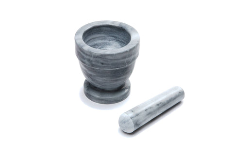 Marble Mortar & Pestle, White, 4" - Fox Run Brands