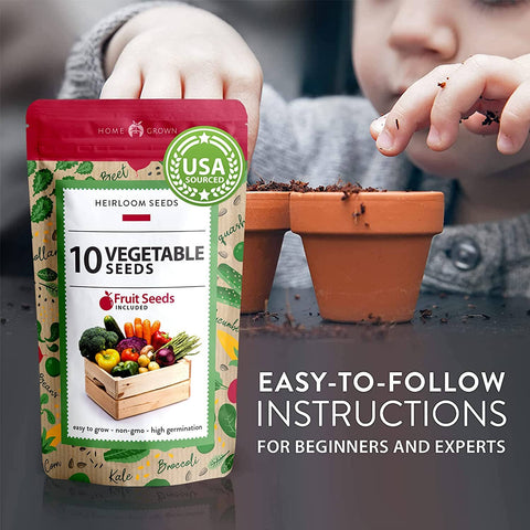 10 Heirloom Vegetable Seeds Variety Pack - Non GMO, Heirloom - Homegrown Garden