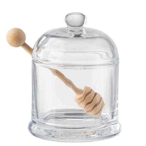 Honey Dipper Set, Includes Glass Jar & Wood Dipper - TableCraft Products Company