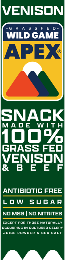 APEX Wild Game Grassfed Snack Sticks (1oz) Venison - Farmers' Market Foods