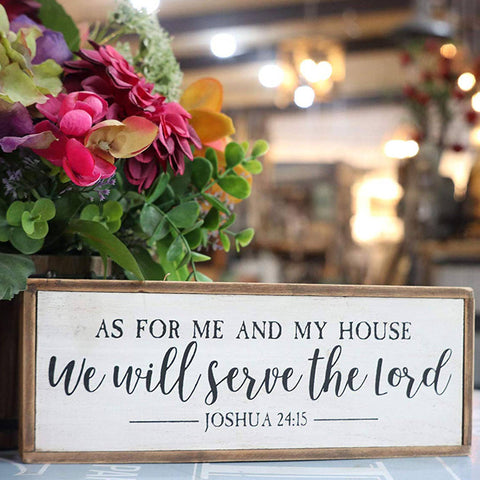 Small As for Me and My House Wood Bible Verse Sign - Paris Loft Inc
