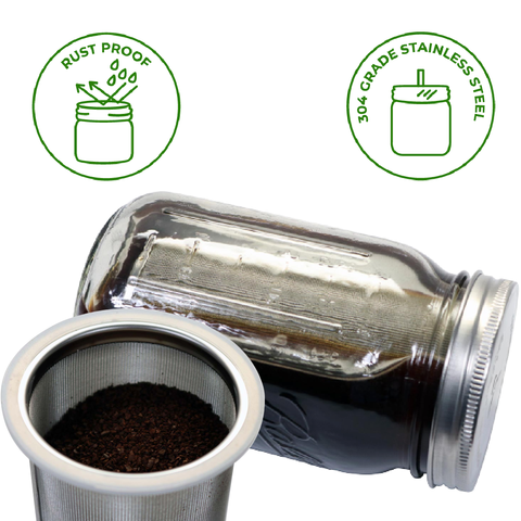 Cold Brew Coffee and Tea Maker Stainless Steel Filter Kit: Half-gallon - Mason Jar Lifestyle