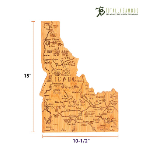 Destination Idaho State-Shaped Serving & Cutting Board - Totally Bamboo