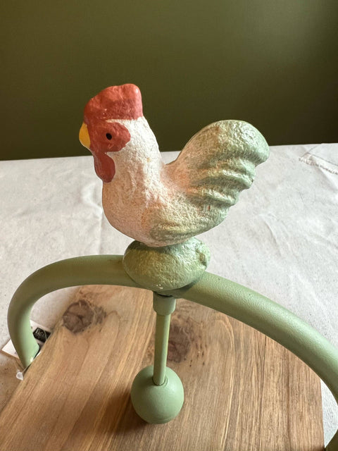 Iron Rooster Napkin Holder: Light Green - Vagabond Vintage